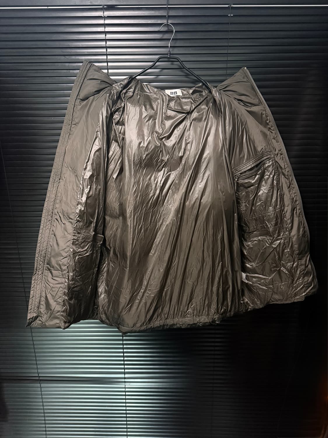 유니클로U 르메르 콜라보 카키 후드 후디 패디드 패딩 코트 하이넥 야상  상품이미지6