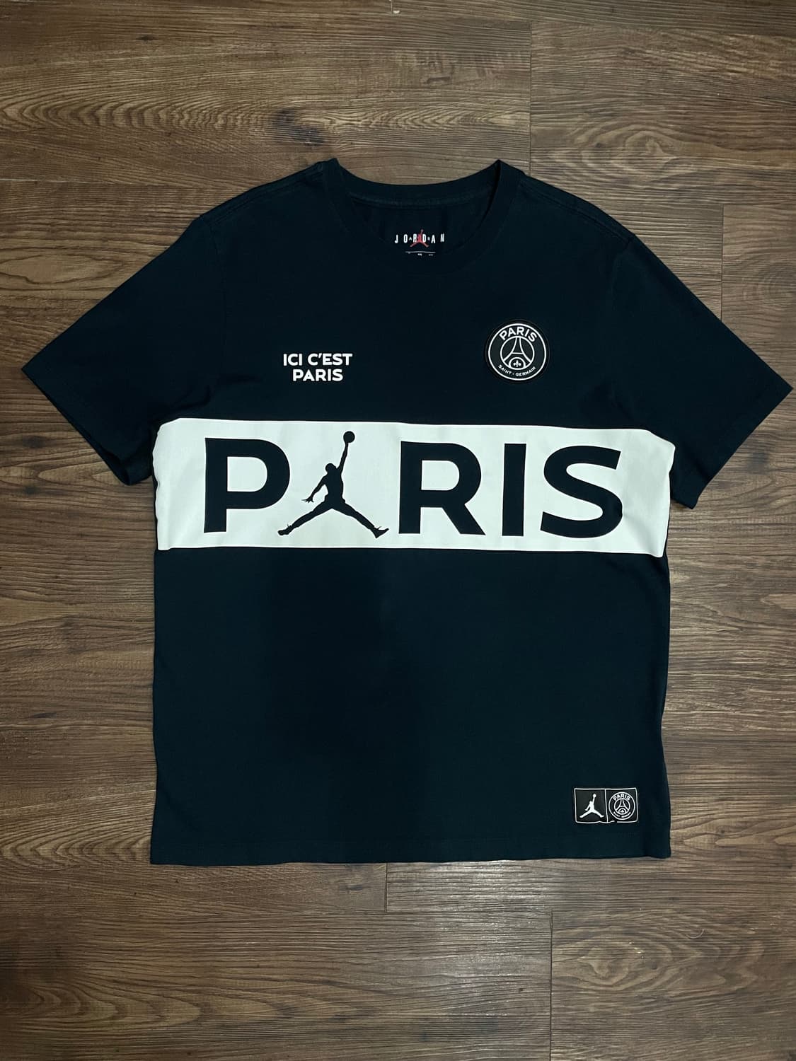 2019 조던 PSG 한정판 파리생제르망 숏슬리브 반팔 블랙 상품이미지2