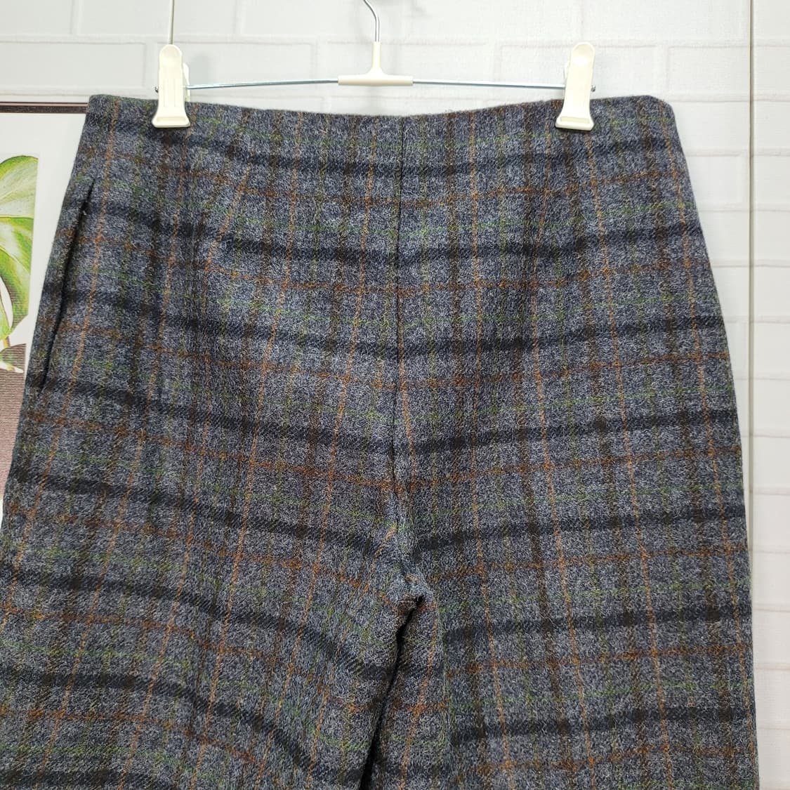 한섬 랑방 컬렉션 체크 와이드 팬츠 바지 30-31사이즈 새상품급 상품이미지5