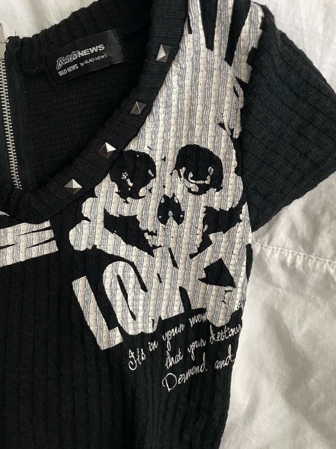punk studded skull 펑크 스터드 해골 프린팅 반팔티셔츠 상품이미지3