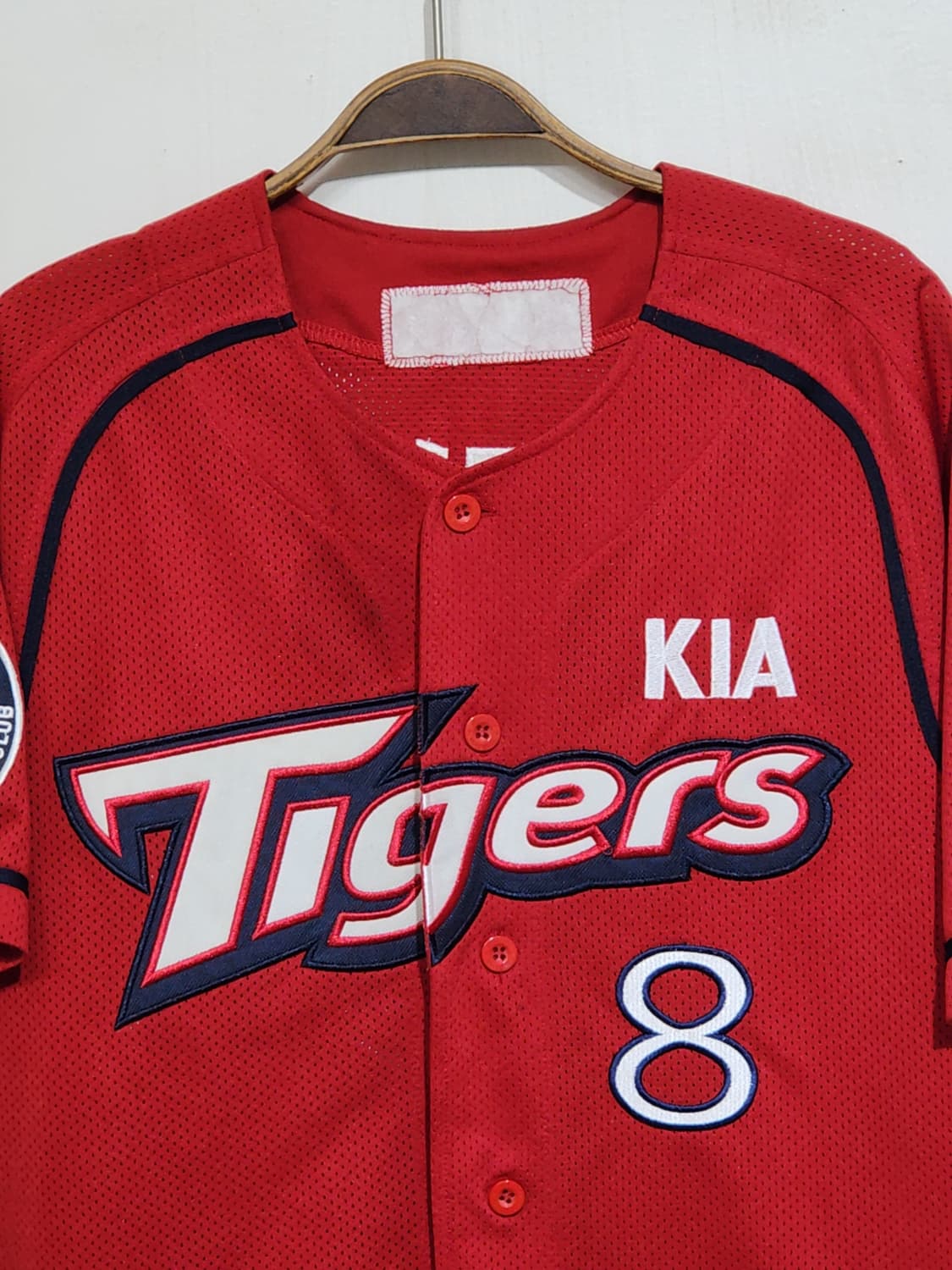 (100) 기아타이거즈 야구져지 반팔 안치홍 마킹 유니폼  상품이미지2
