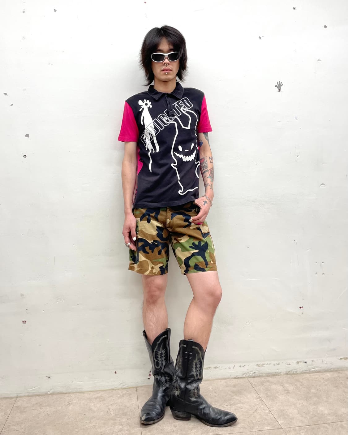 Ghost Dark Pink Skull T-Shirt 상품이미지7