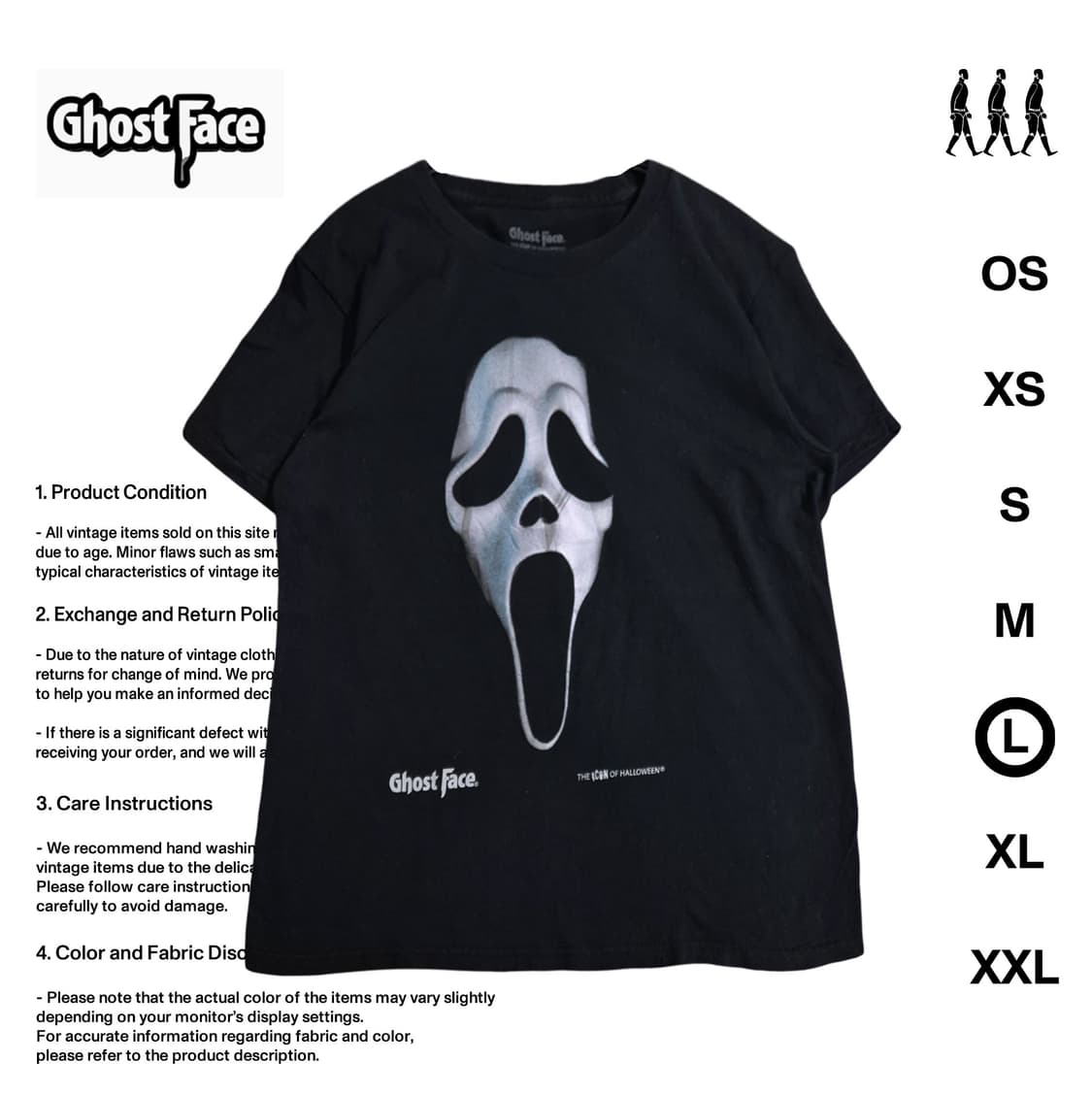 고스트페이스 그래픽 티셔츠 L사이즈 상품이미지1