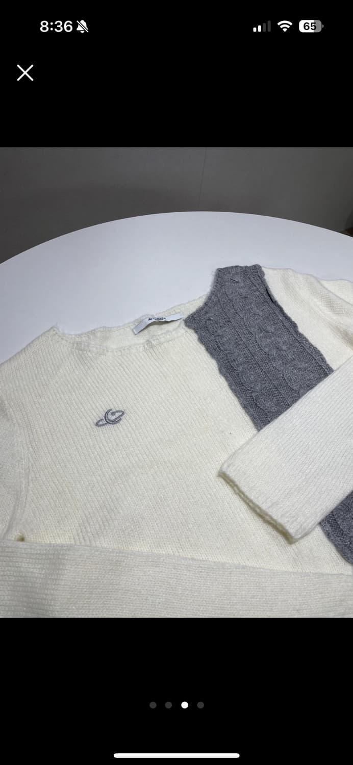 아란드레스 니트웨어 크롭 화이트 상품이미지3