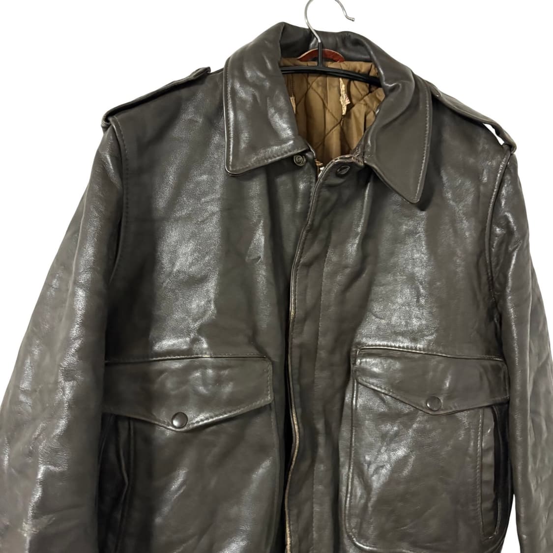 70s usa a-2 레더 플라이트 자켓 40 A2자켓 라이더자켓 상품이미지4