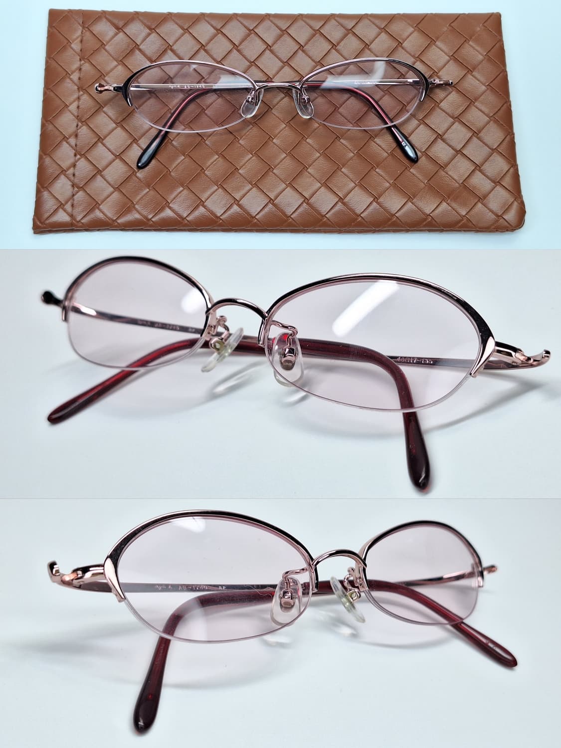 아네스베 Agnes.b AB-1749 로즈핑크 반무테 안경테 긱시크/일본 상품이미지3