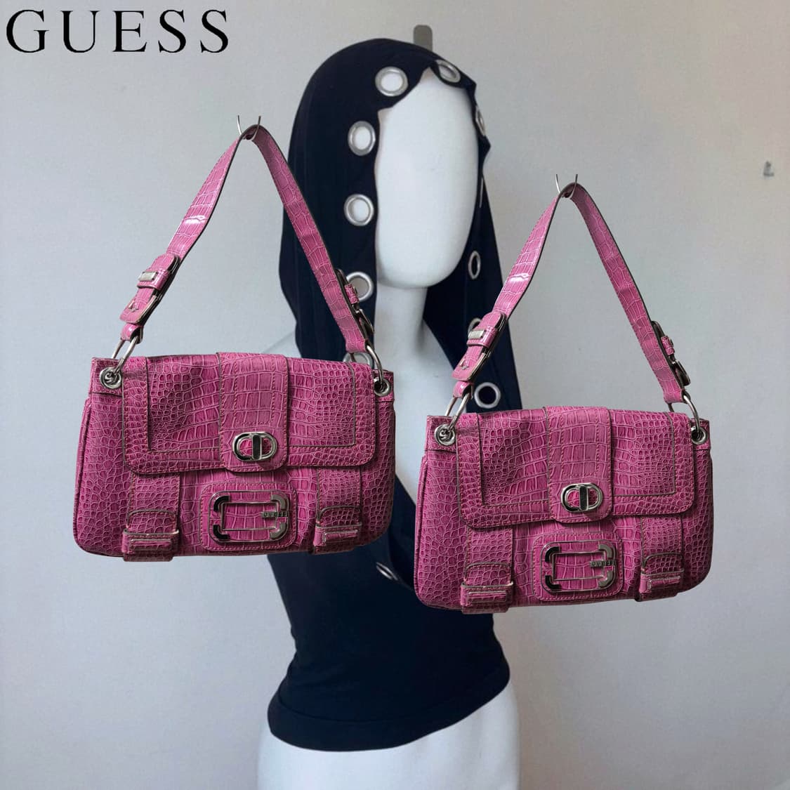 GUESS y2k Pink phyton Glossy Bag 상품이미지1