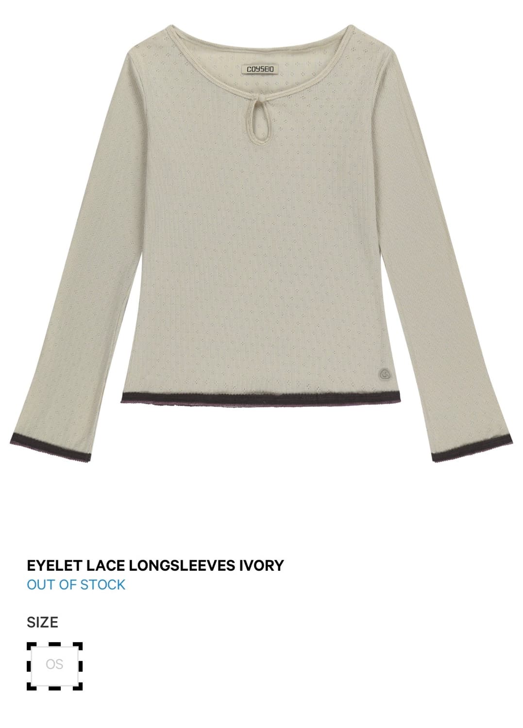 코이세이오 EYELET LACE LONGSLEEVESS  상품이미지1