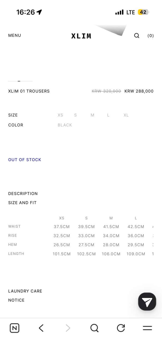 Xlim sequence 01 trousers black L 상품이미지3