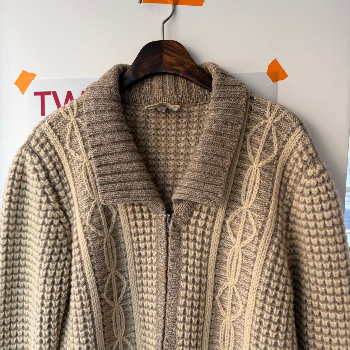 핸드 메이드 헤비울 니트 집업 상품이미지3