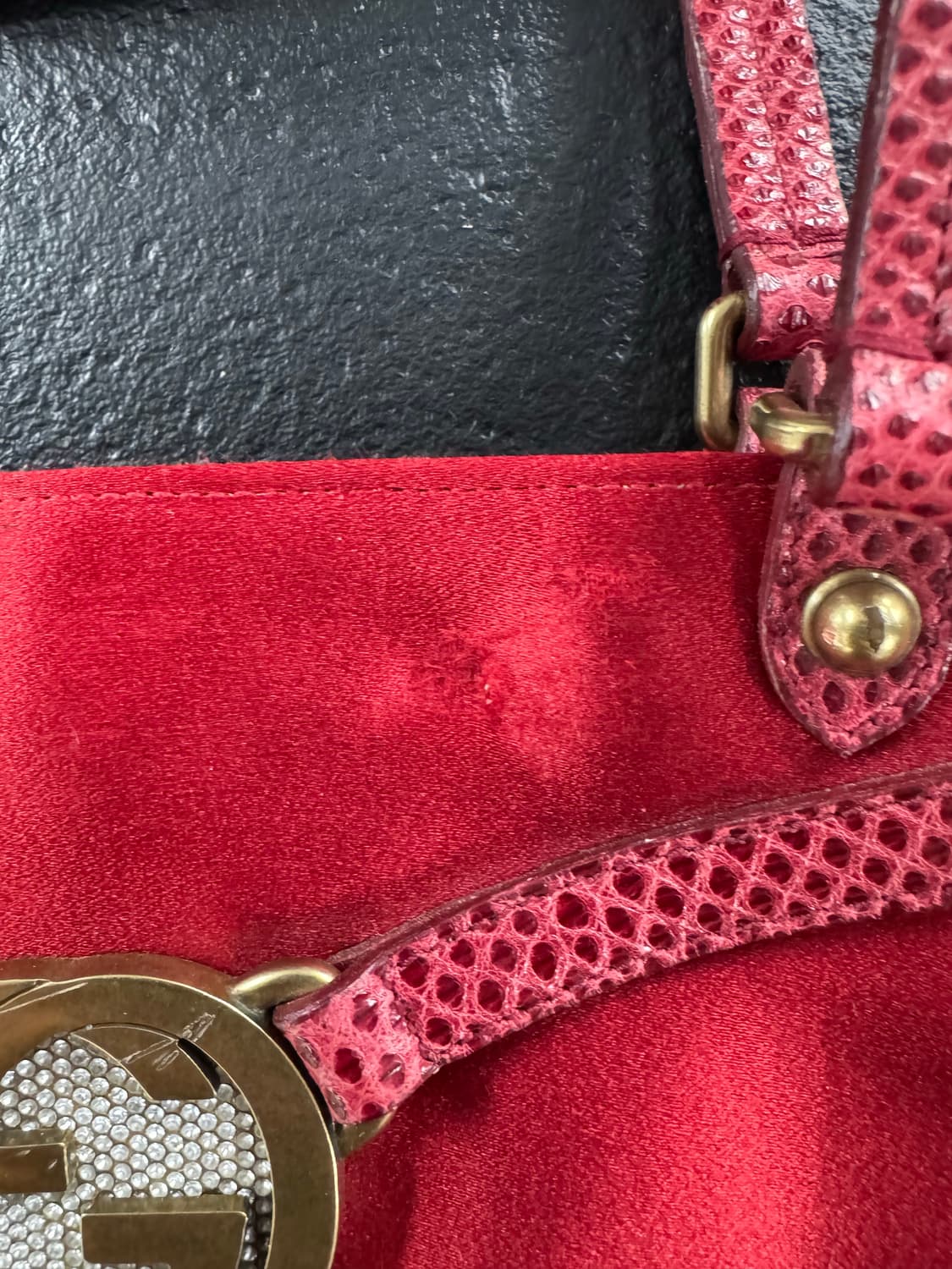 구찌 실크 도마뱀가죽 숄더 상품이미지3