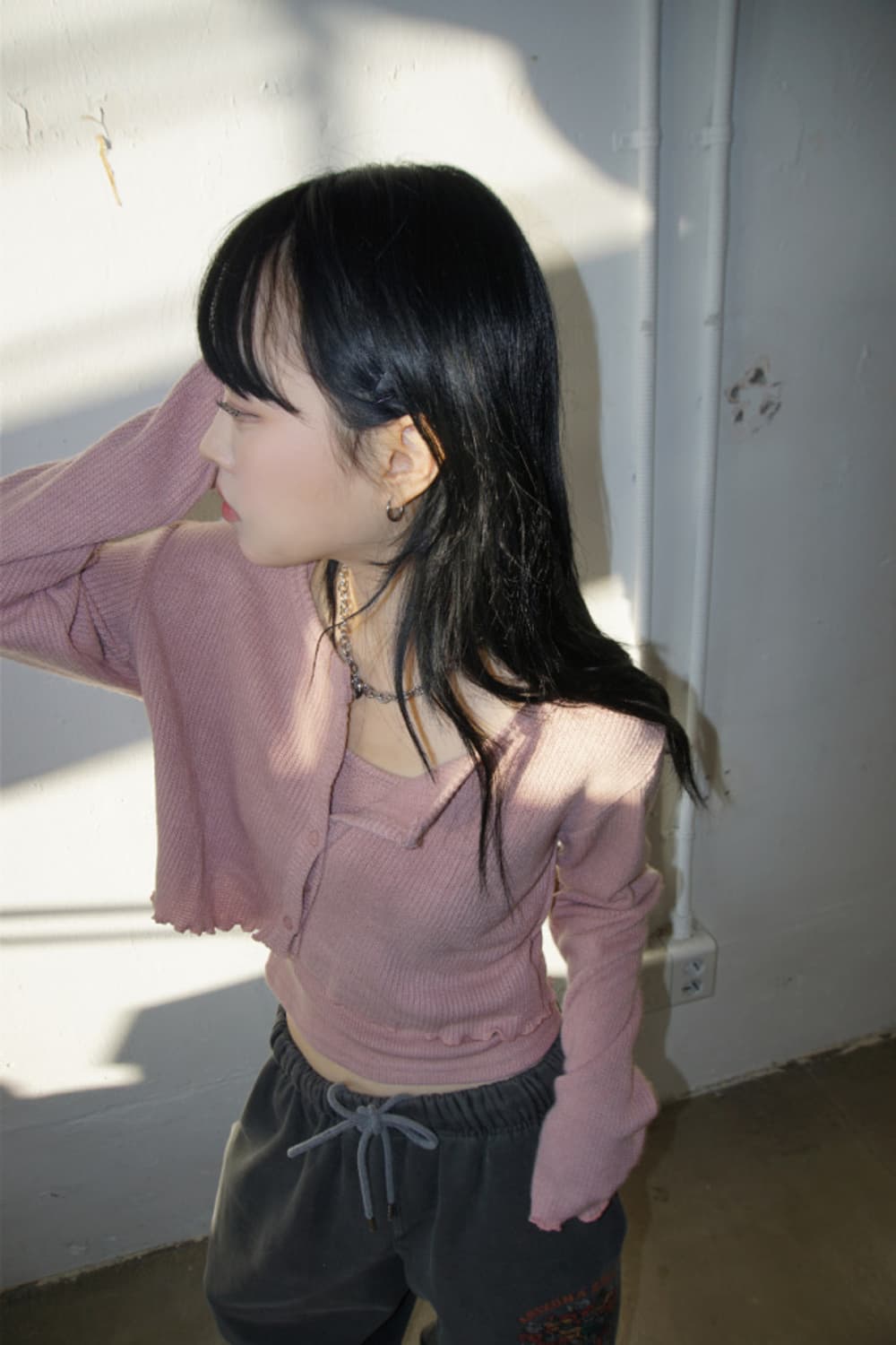 김아홉 핑크 나시 가디건 세트 상품이미지1