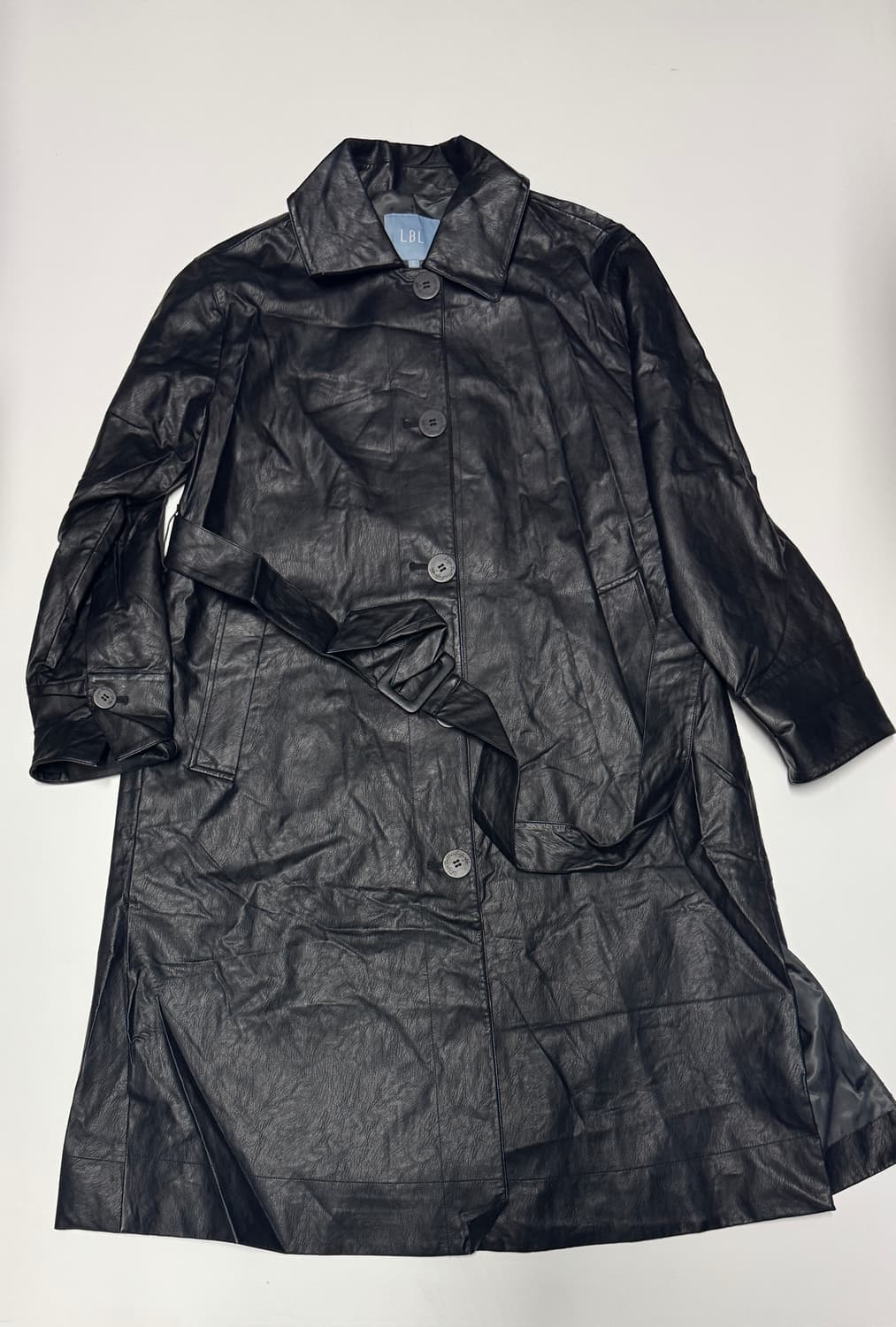 LBL 여성 미니멀 벨티드 합성 가죽 코트 55 상품이미지1