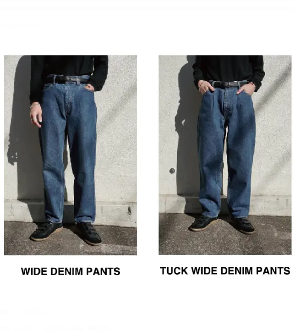 EVCON 5POCKET TUCK WIDE DENIM PANTS 상품이미지2