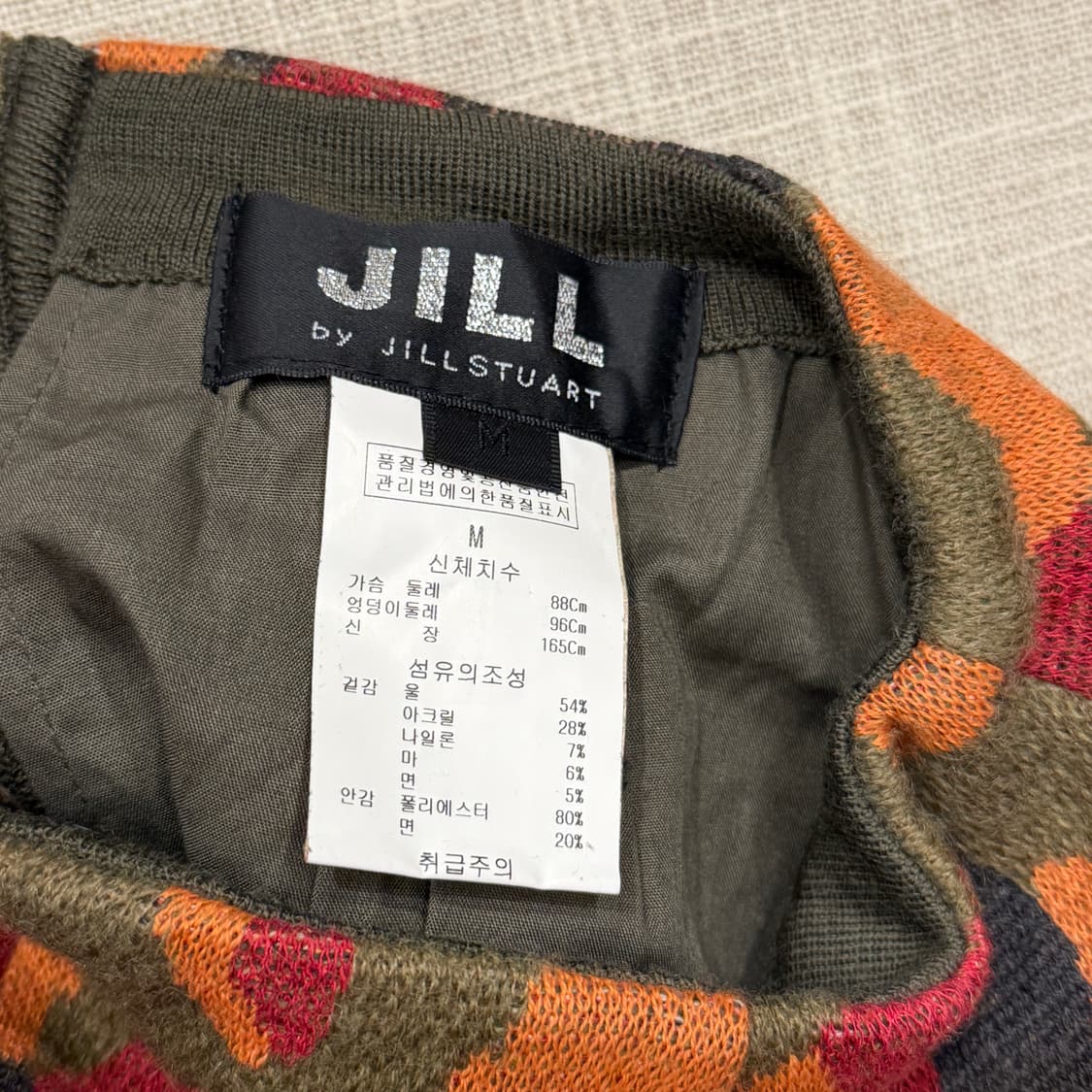질바이질스튜어트 울/마 패턴 미니스커트 M 오렌지 상품이미지6