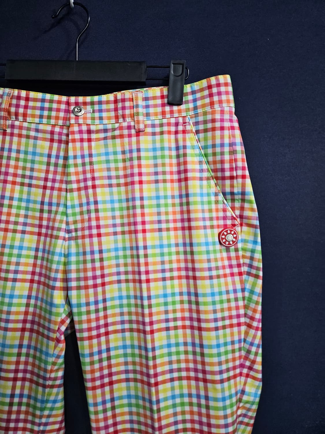 먼싱웨어 스트라이프 체크 남성 슬림핏 허리 32 골프바지  상품이미지4