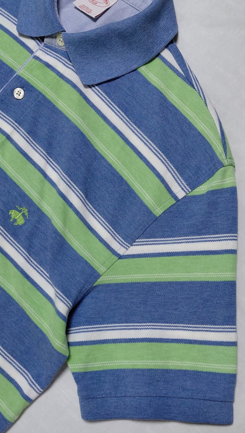 [S] 브룩스 브라더스 346 스트라이프 폴로 셔츠 (블루/그린) 상품이미지5