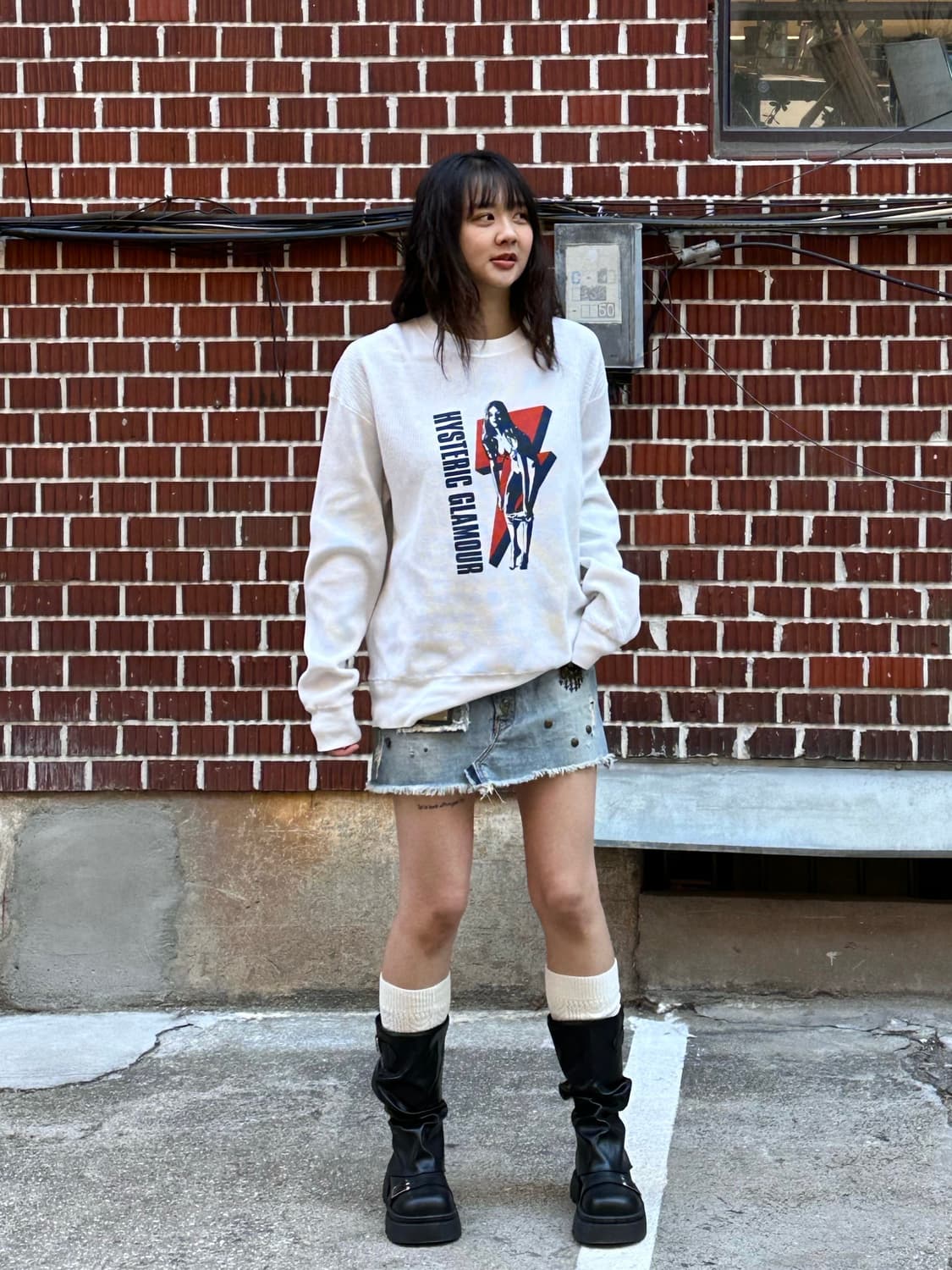 CARLO PALAZZI 레더 봄버자켓 히스테릭 롱슬리브 돌체 스커트 상품이미지6