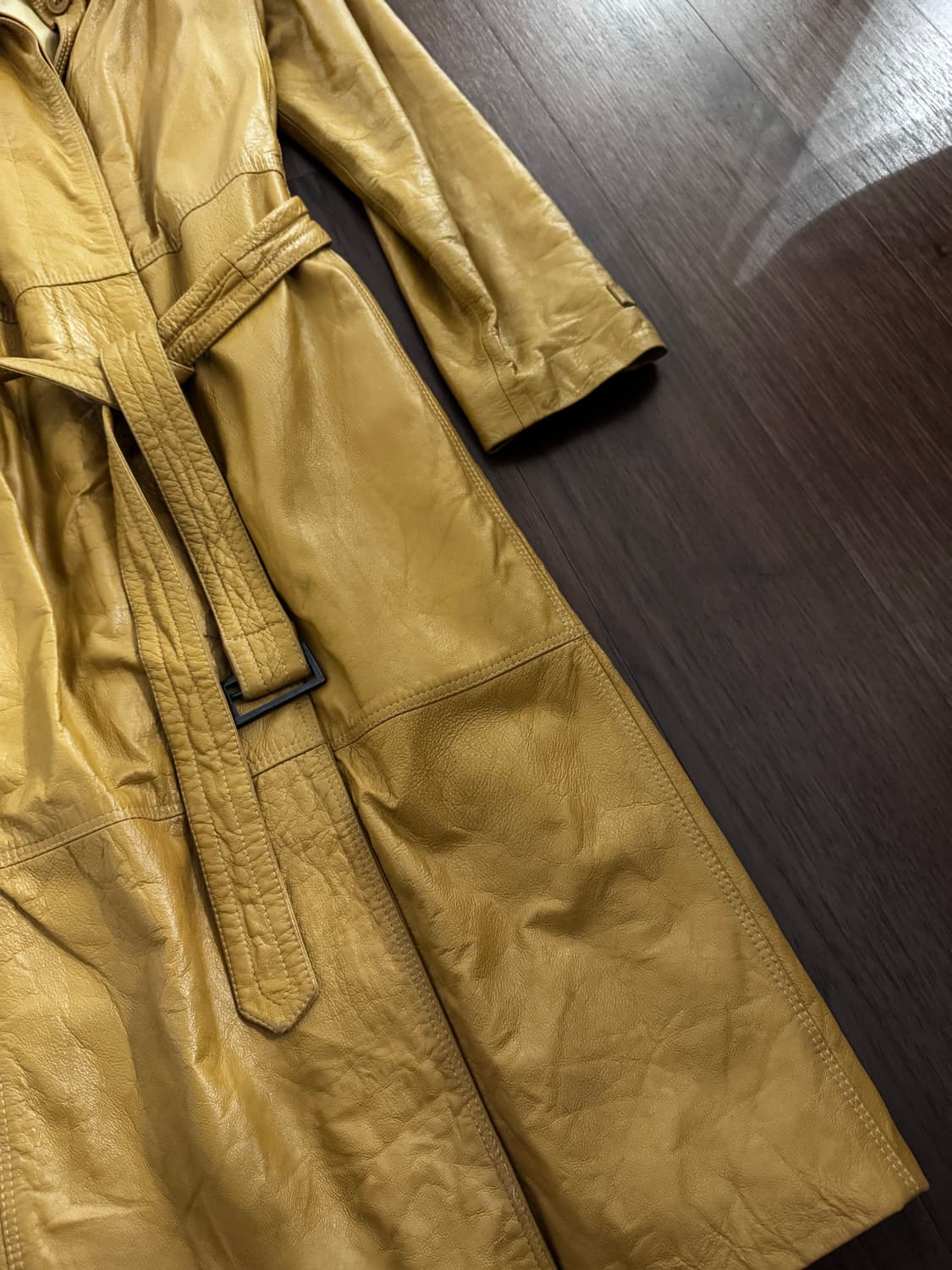 머스타드 양가죽 롱 코트 상품이미지4