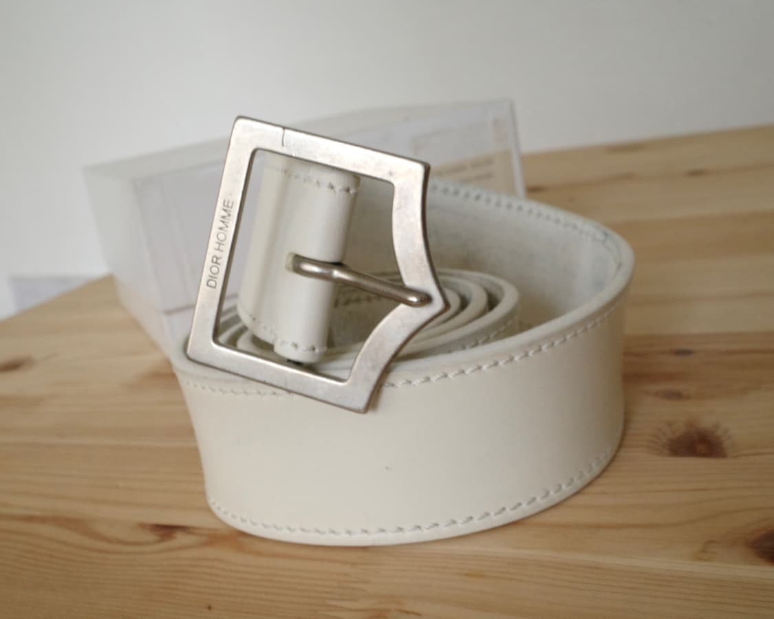 디올옴므 05SS D벨트 WHITE 90 / 에디슬리먼 상품이미지2