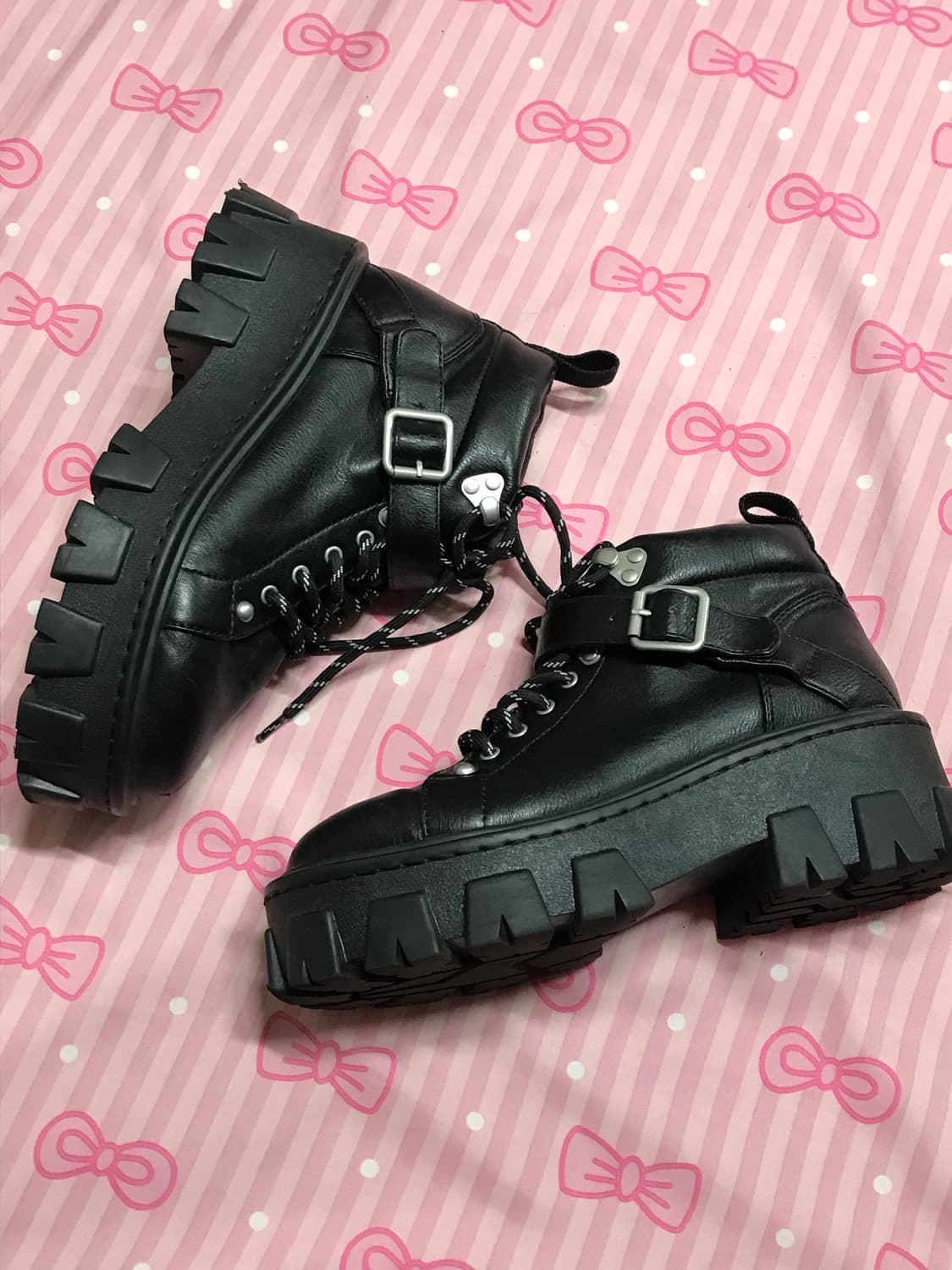 Moussy 스트랩 워커 통굽 고딕 펑크 부츠 상품이미지2