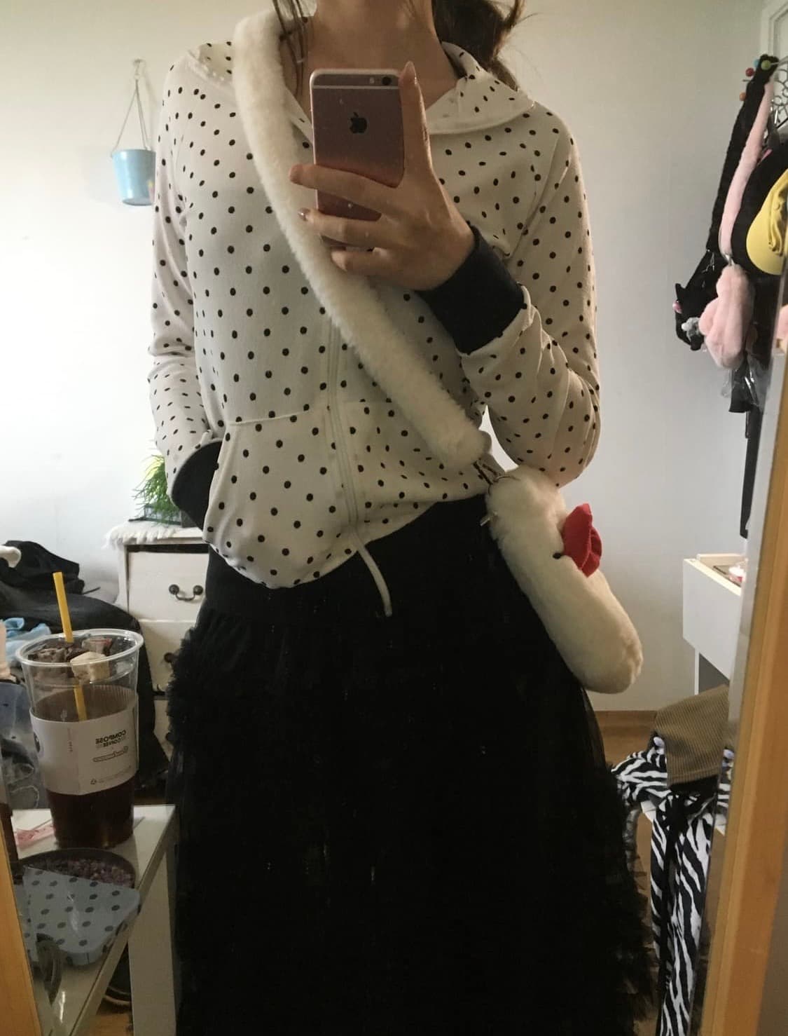 도트 져지 집업 아이보리 상품이미지1