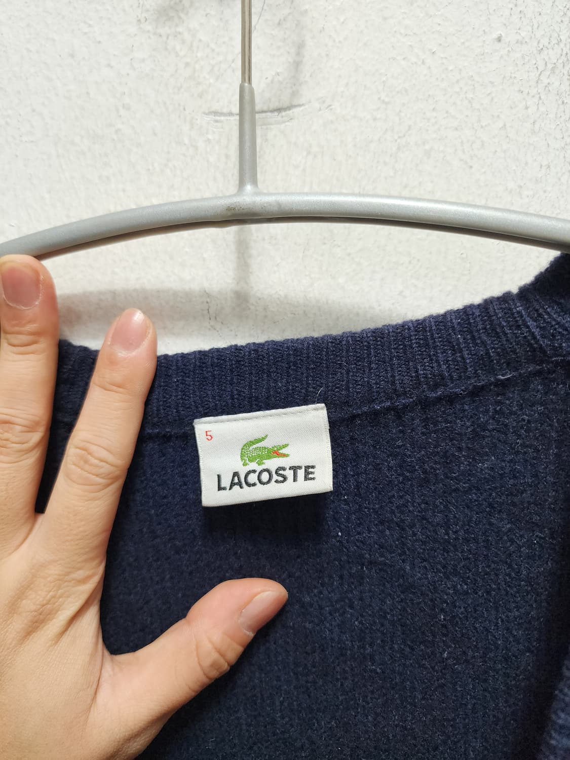 라코스테 wool 네이비 배색 가디건 상품이미지3