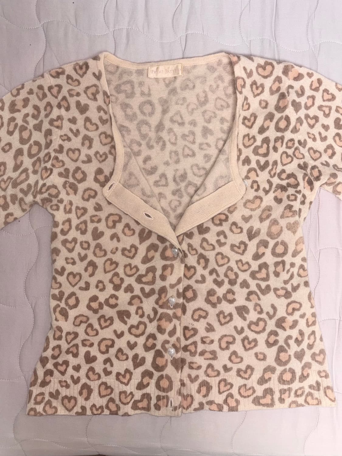 하트 레오파드 가디건 로맨틱갸루 갸루 히메갸루 로걀 라떼갸루 상품이미지6