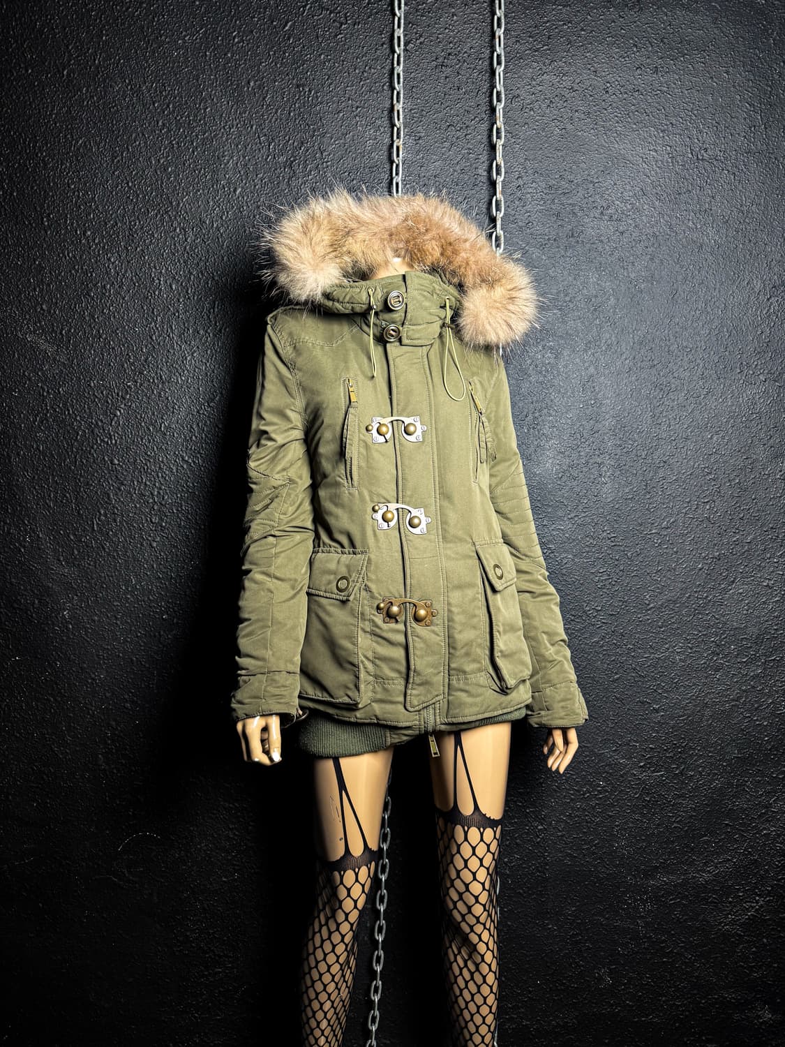 Vintage Fur Hood Short Parka 상품이미지1