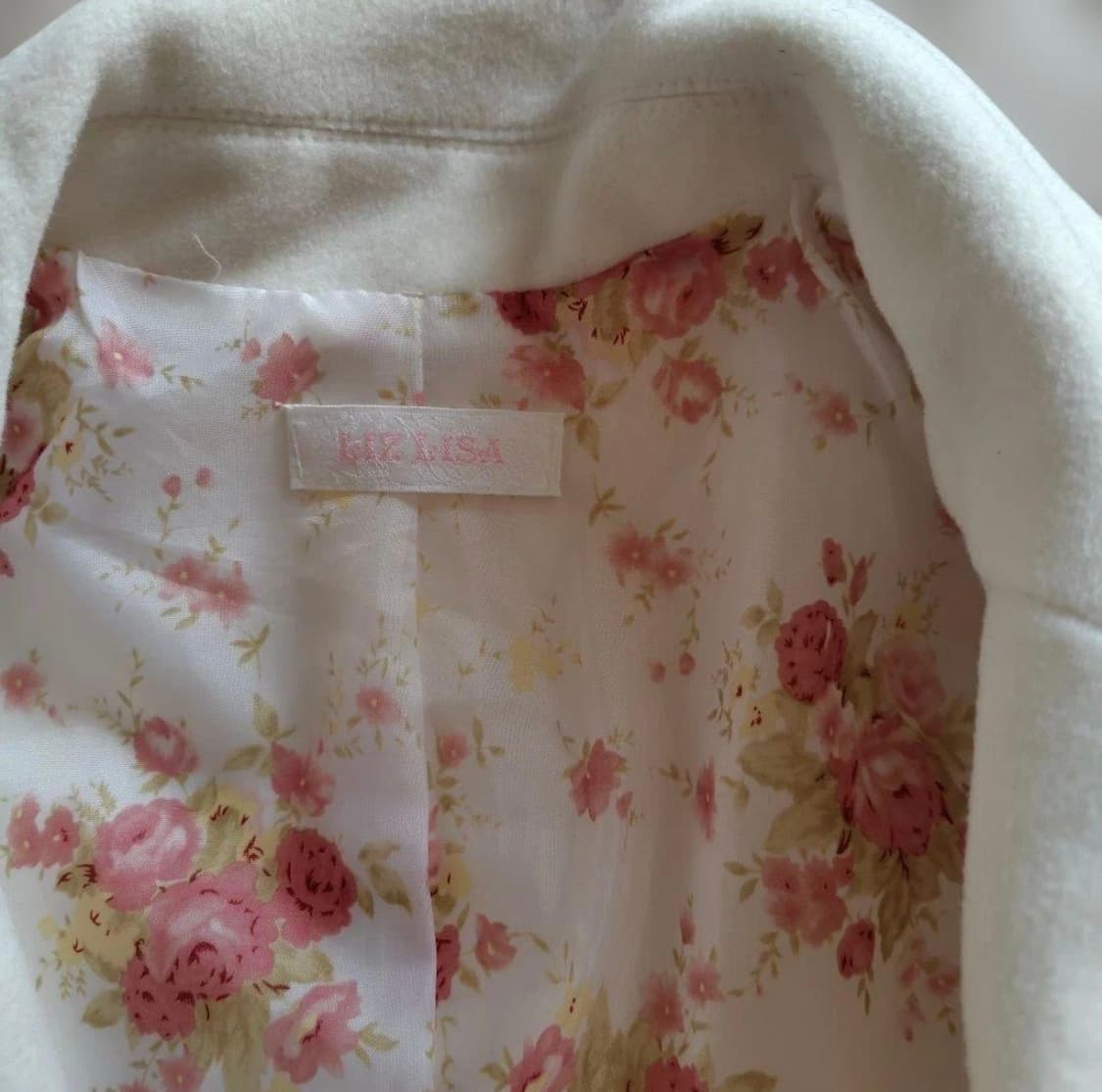 Liz lisa 화이트 더블 브레스트 피코트 상품이미지3