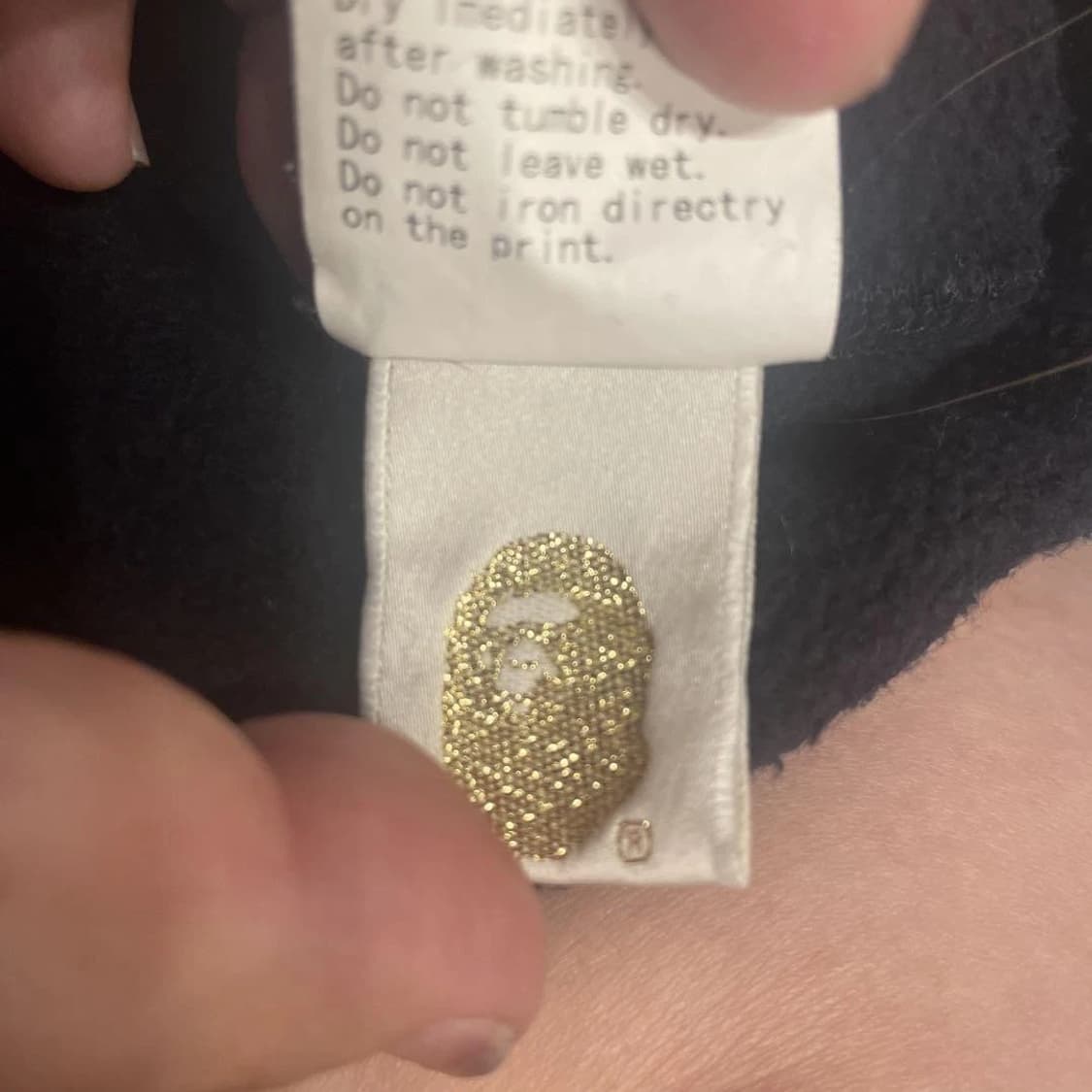 베이프 베이비 마일로 해골 로고 후드티 블랙 상품이미지6