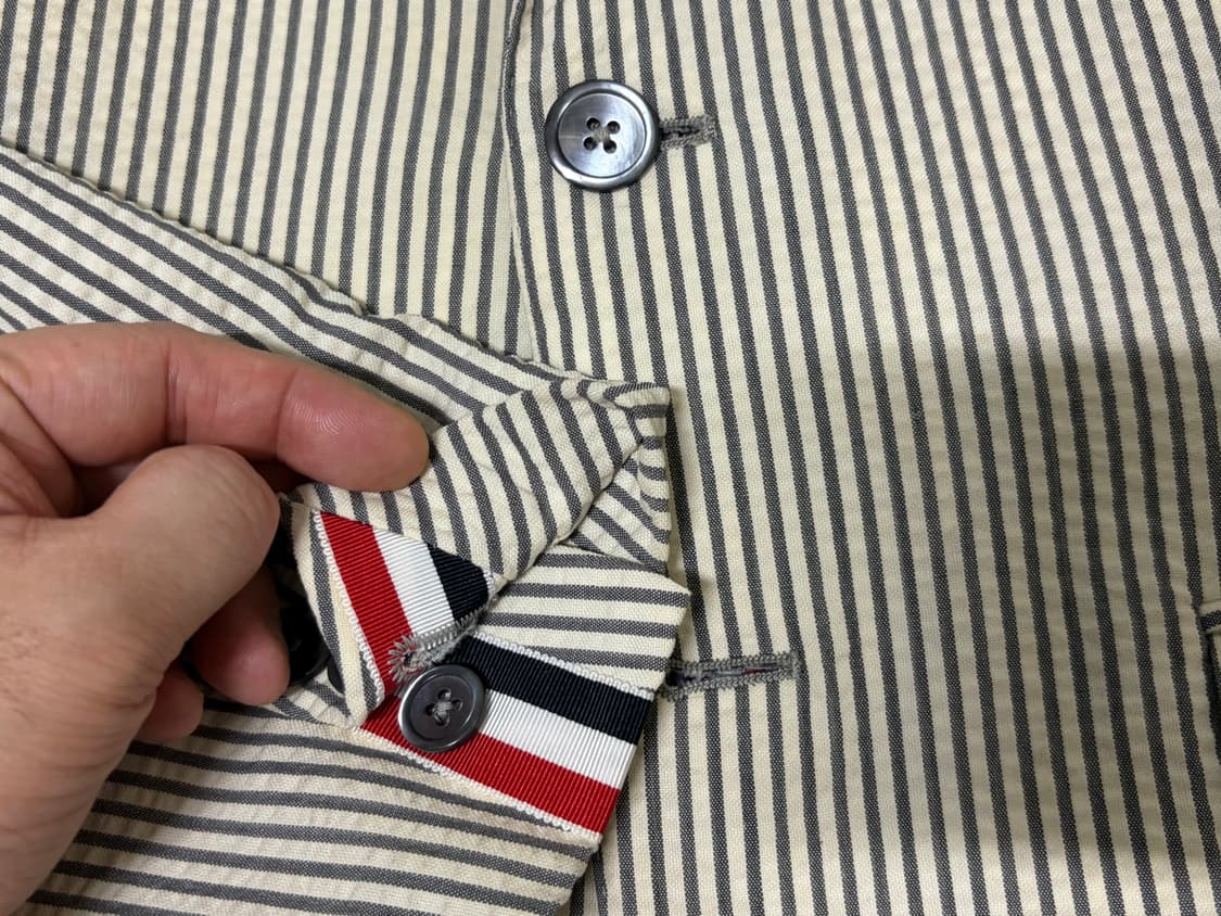 톰브라운 울 시어서커 블레이저 자켓 1사이즈 상품이미지4