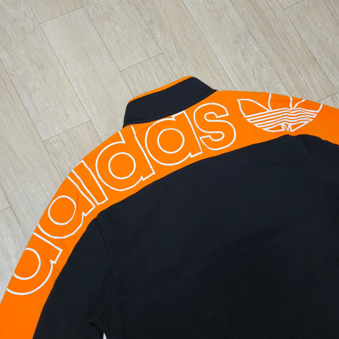 L)아디다스 우븐 코튼 하프집업 블랙/오렌지 상품이미지8