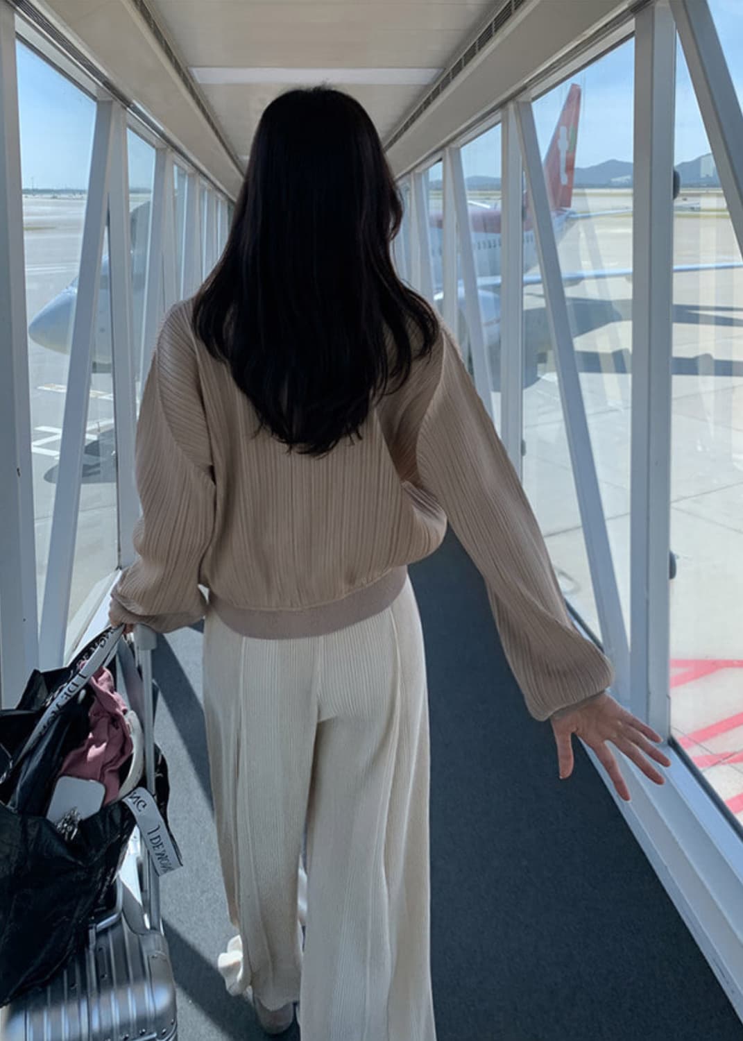 제이드몽 - 볼드 포핀턱 와이드 밴딩팬츠 상품이미지4