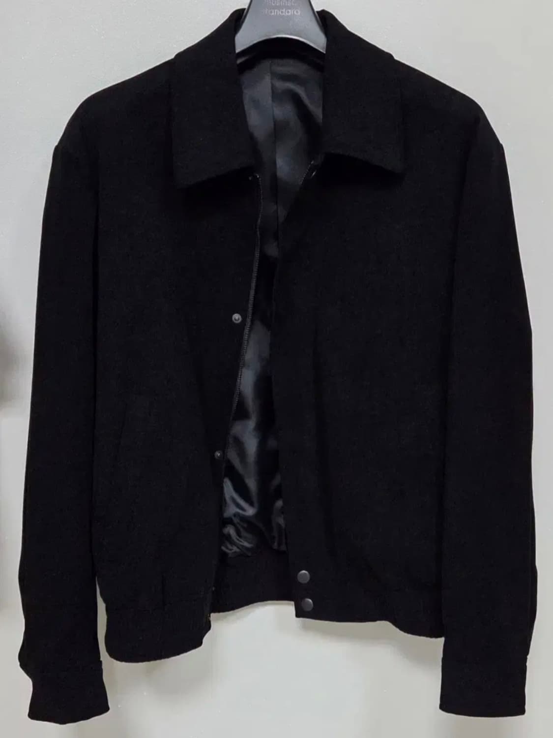 무탠다드 14W 코듀로이 미니멀 블루종 재킷 (블랙) 상품이미지1