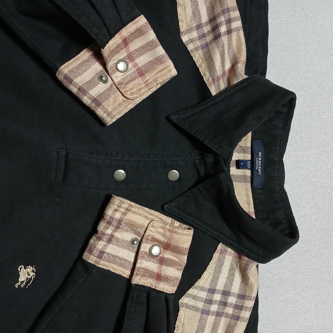 Burberry 버버리 빈티지 카라 스웨이드 포인트 체크 상품이미지2