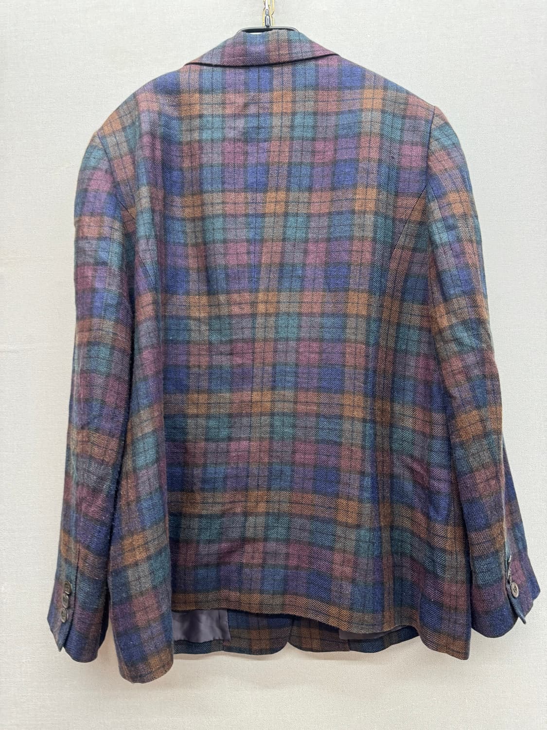 닥스x로버트 콜라보 노블 실크/마혼방 체크 자켓 95(M) 상품이미지4