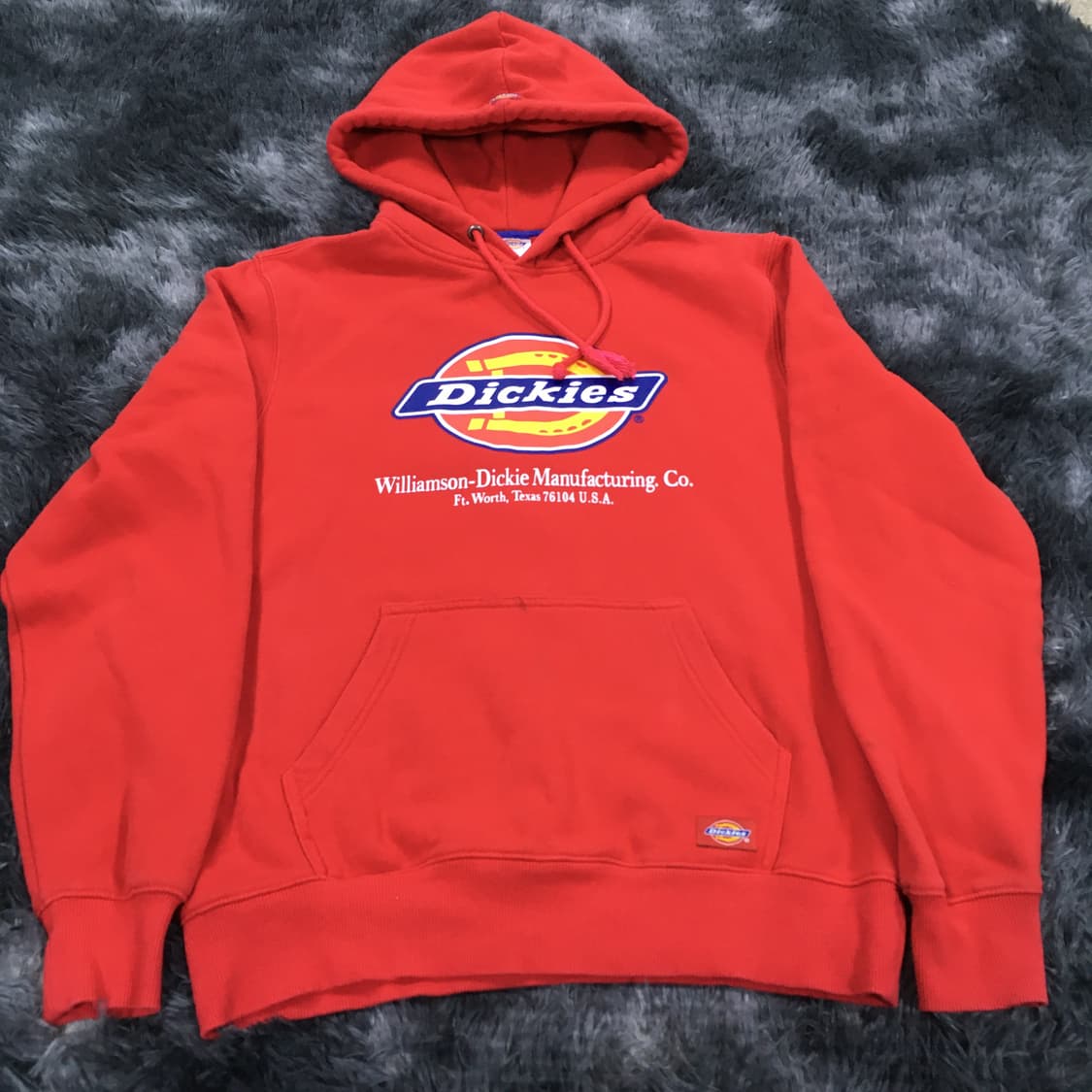 투티/0260 디키즈 후드티 스포티 레드 기모 프린팅 로고 상품이미지3