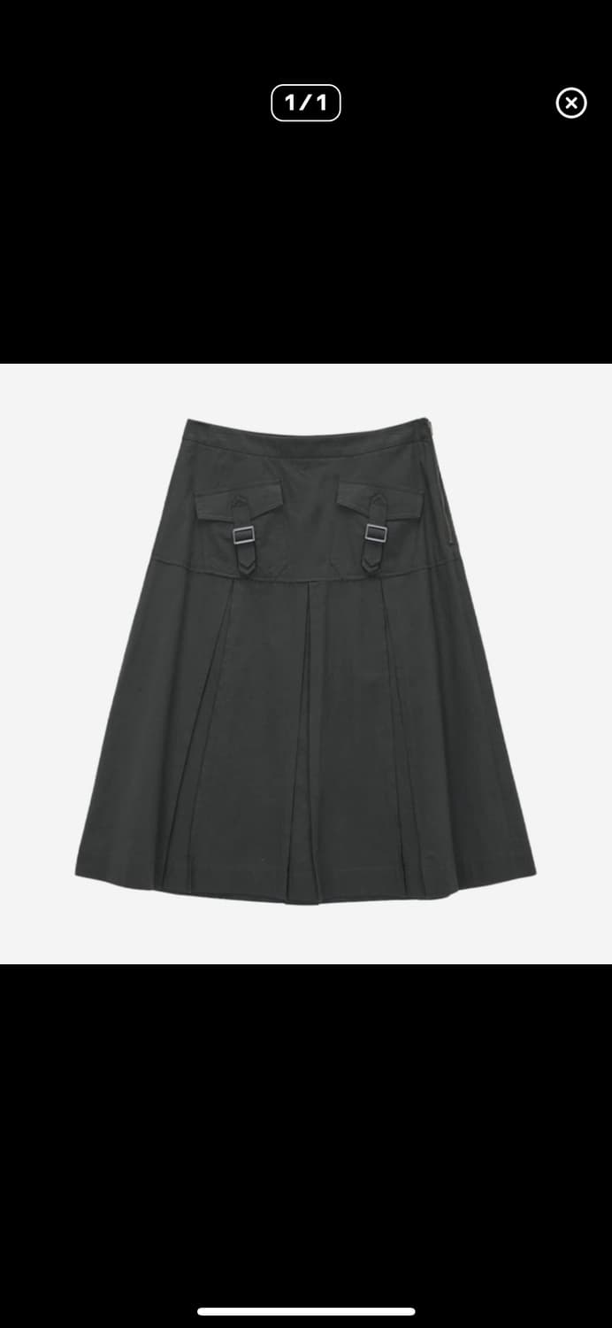 마뗑킴 바텀 플리츠 카고 스커트 차콜 s 상품이미지1