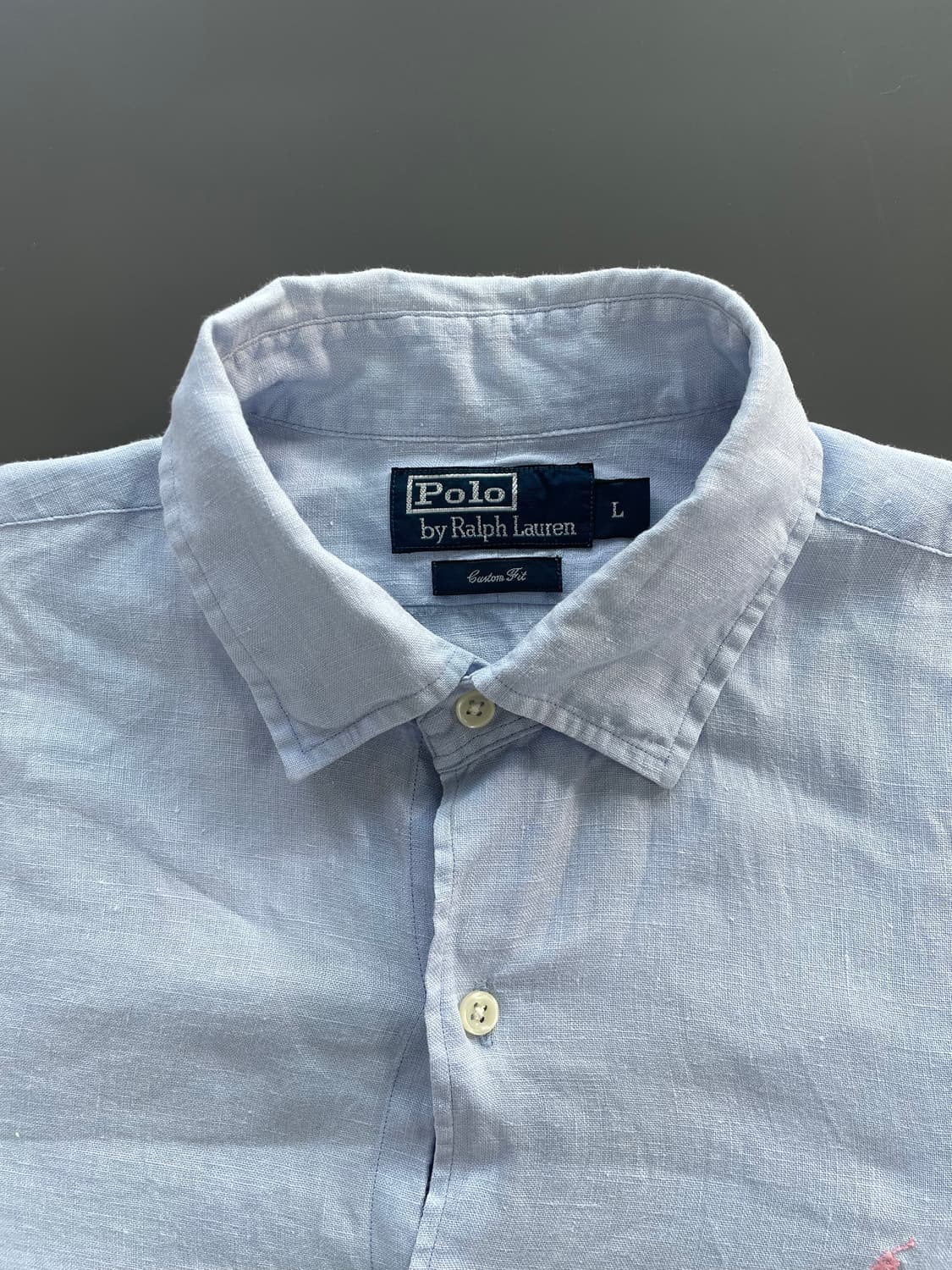 [L] 폴로 랄프로렌 자수 로고 린넨 드레스 셔츠 커스텀핏 상품이미지7