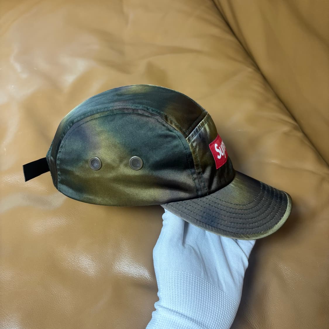 슈프림 캠프캡 모자 박스로고 사틴 카모 상품이미지3