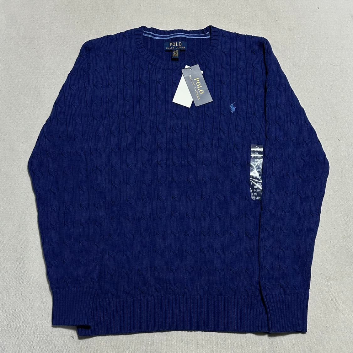 XL 새생품 폴로랄프로렌 여성용 블루 케이블 니트 상품이미지2