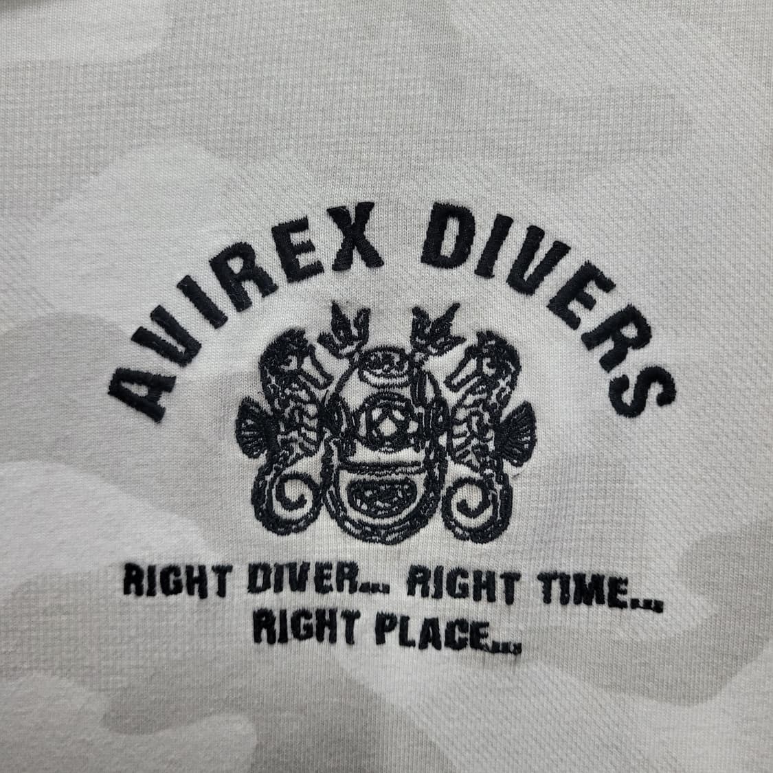 AVIREX 아비렉스 화이트카모 자수 레터링 셔츠 상품이미지3