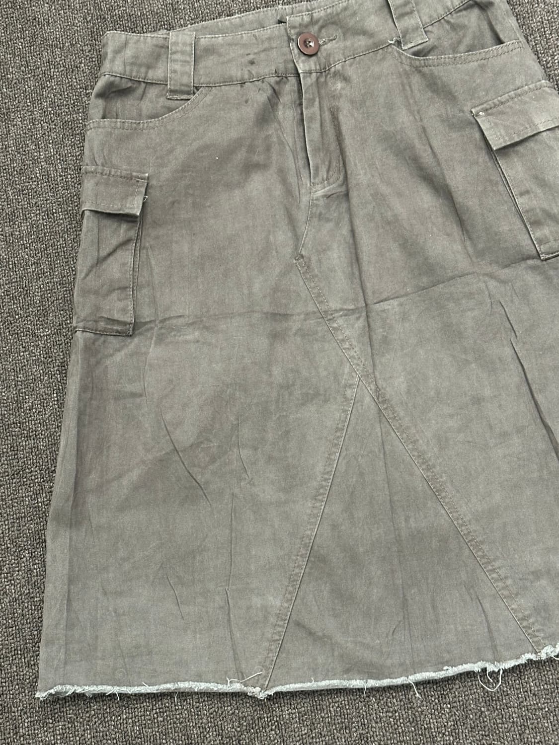 M)Japanese vintage 브라운 카키 카고 스커트 상품이미지4
