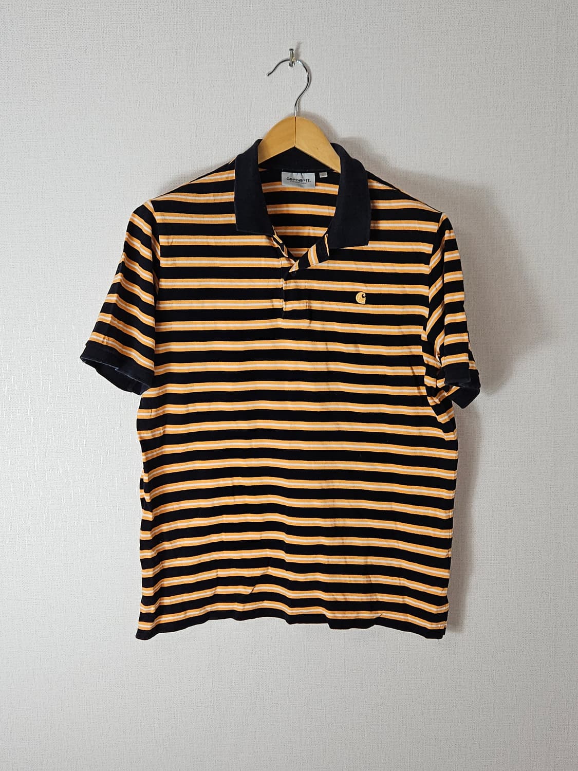 칼하트 wip 카라티 폴로 반팔 피케티 오렌지블랙 L 상품이미지1