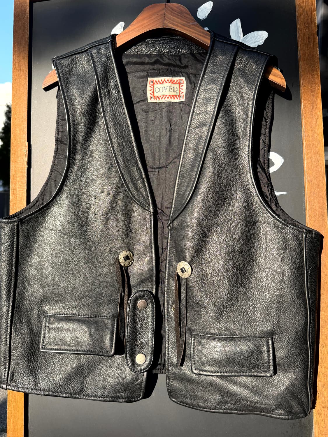 90's KUMAMOTO Harley Club Cowhide vest 상품이미지5