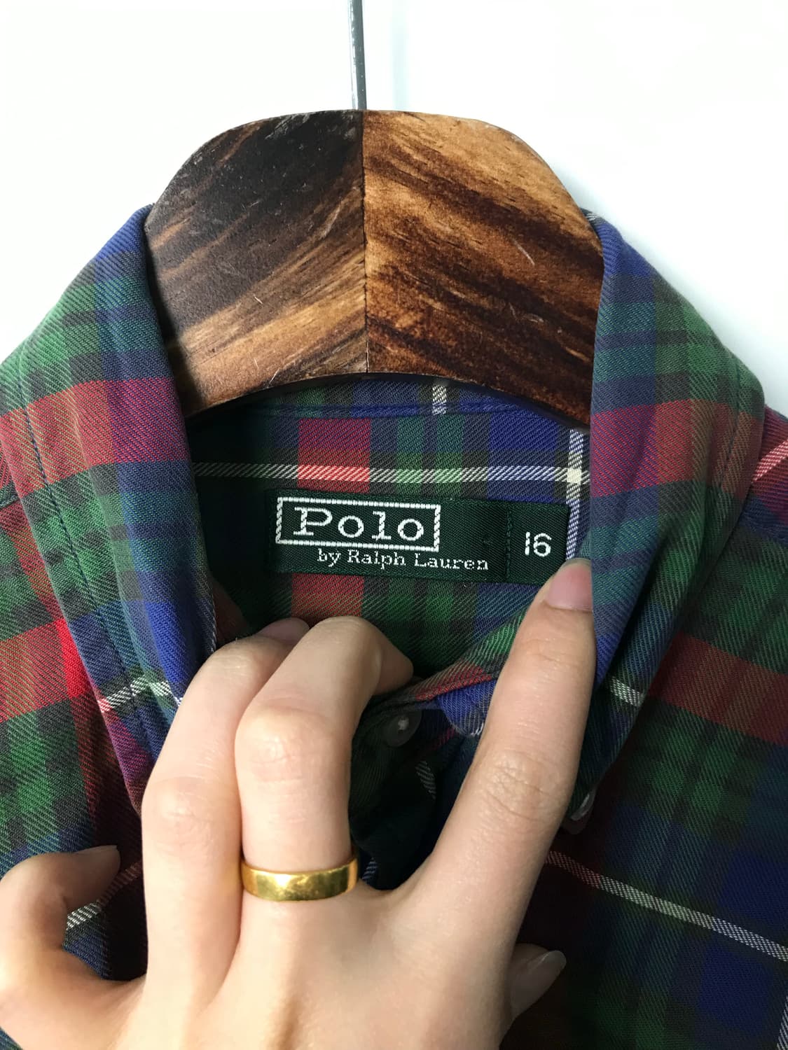 폴로 랄프로렌 자수로고 체크 셔츠 상품이미지5