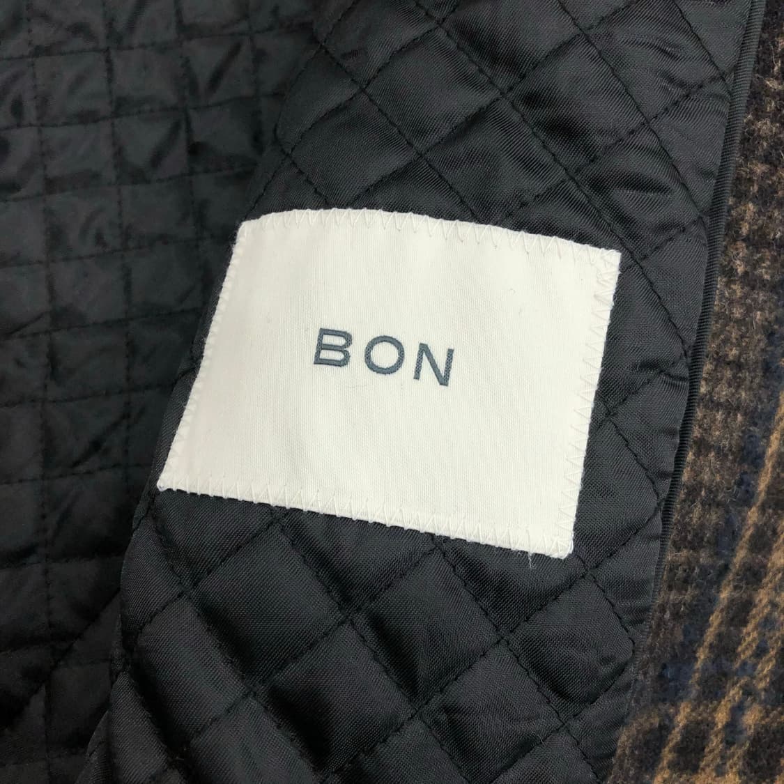 BON 본 울 체크 롱 코트  상품이미지6