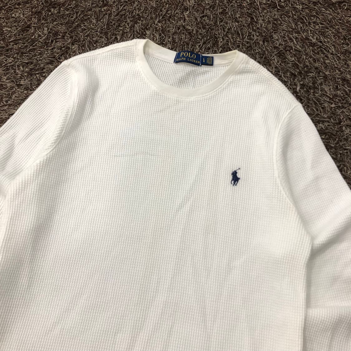 폴로 랄프로렌 와플 화이트 롱슬리브 긴팔 티셔츠 상품이미지2
