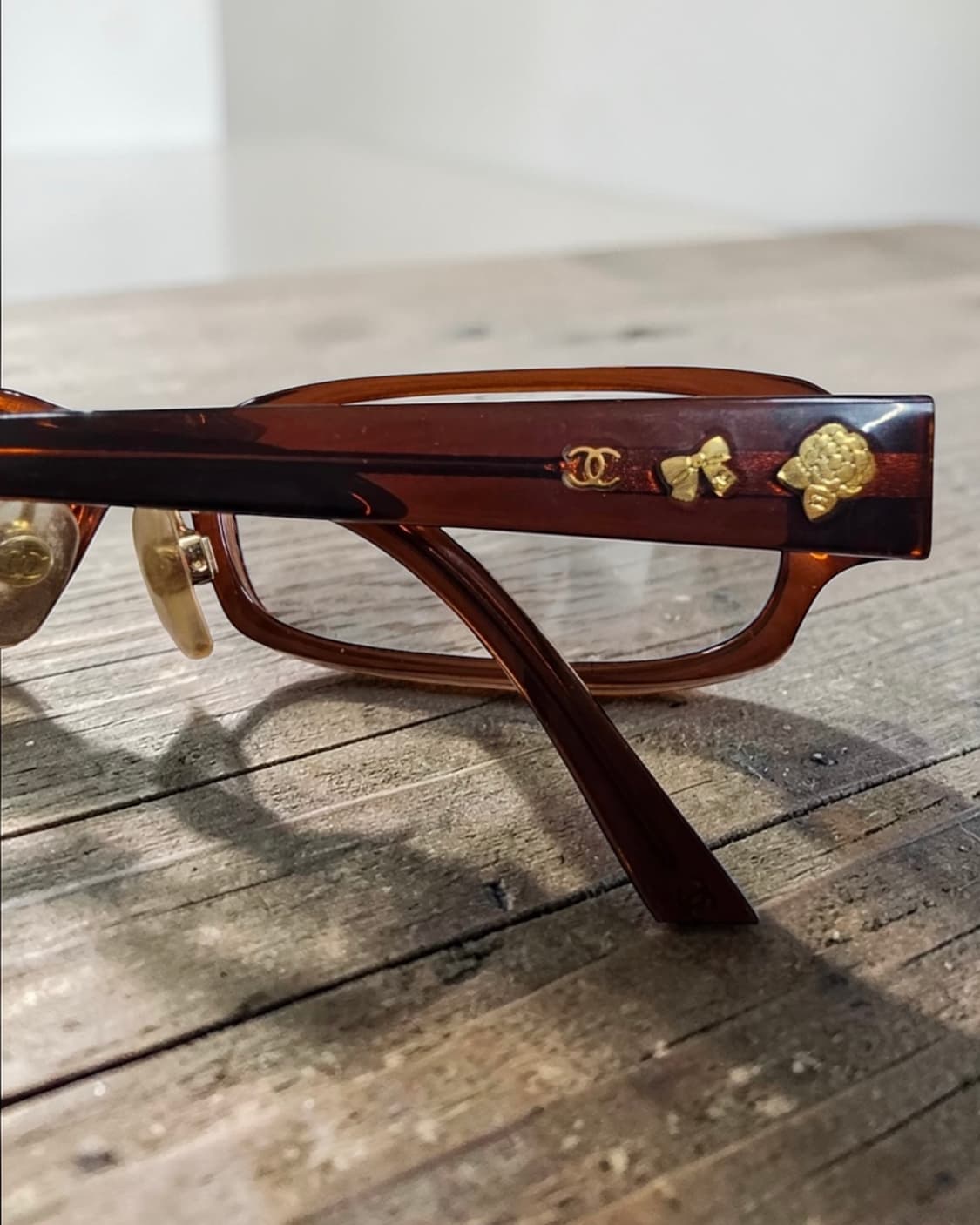 [CHANEL] 샤넬 빈티지 브라운 톨토이즈 뿔테 안경 상품이미지2